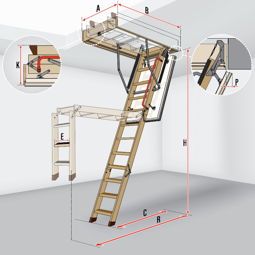 Escalier escamotable  Modèles d'escaliers escamotables - GIMM Menuiseries