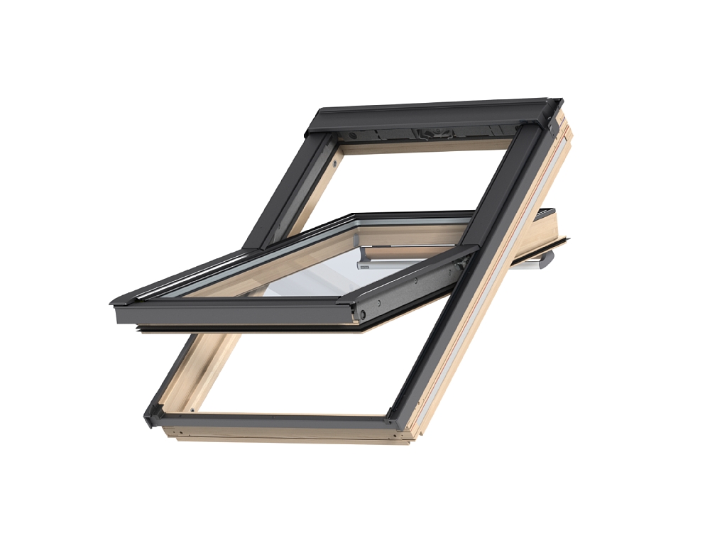 Electric Roof Window Velux Ggl Sound 62 Pine Finish