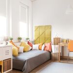 STEGU Upholstered wall panel | Melange triangle 30x30