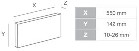 Ecke PALERMO WHITE : Karton = 8 Ecken a 14.2cm Höhe