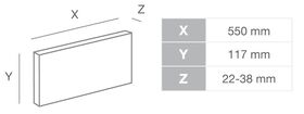 Ecke GRENADA GRAPHITE : Karton = 5 Ecken a 11.7cm Höhe