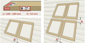 VELUX EKW-Eindeckrahmen | 2 Fenster nebeneinander | Für profilierte Dachmaterialien bis zu 120 mm