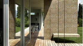 MONSANTO BEIGE, concrete brick tile with grey joint