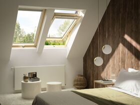 VELUX GLL-B 1064 | wooden roof window with tripple, noise-reduction glass and bottom handle