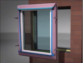 Utomhus tejp Soudal SWS Basic PLUS Outside 90 mm / 30 m för energieffektivt fönstermontage