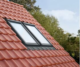 VELUX EKW-Eindeckrahmen | 2 Fenster nebeneinander | Für profilierte Dachmaterialien bis zu 120 mm