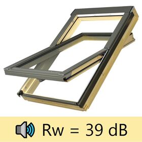 Dachfenster FAKRO FTP R1 : Schwingfenster aus Holz, Schallschutzverglasung