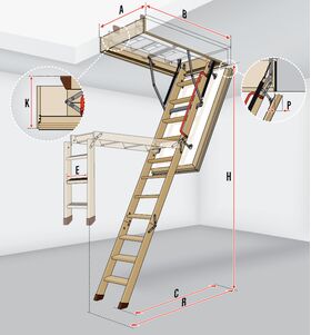 FAKRO Loft ladder LWT-PH for Passive House