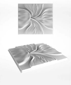 3D Wandpaneele aus Gips  FLOWER (48x48 cm)