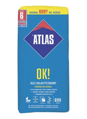 ATLAS OK! élastifié mortier-colle, tous usages int/ext (C1TE, 2-10 mm)