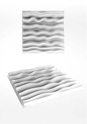 3D Wandpaneele aus Gips SEA (48x48 cm)