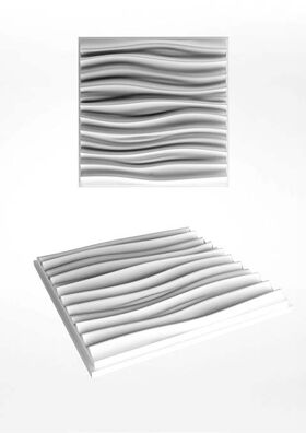 3D Wandpaneele aus Gips WAVE M (72x72 cm)