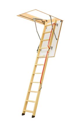 FAKRO Escalier escamotable LWL Extra, avec une echelle en bois, mécanisme d’allègement